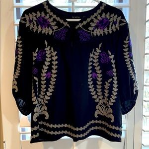 Silk embroidered blouse